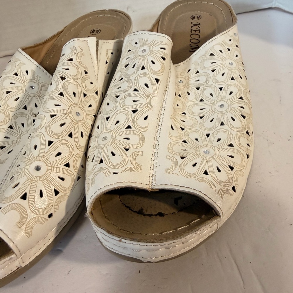 Elegant White Cutout Mules